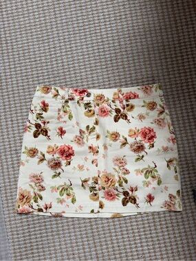 Tuckernuck Floral Print Denim Mini Skirt